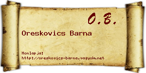 Oreskovics Barna névjegykártya